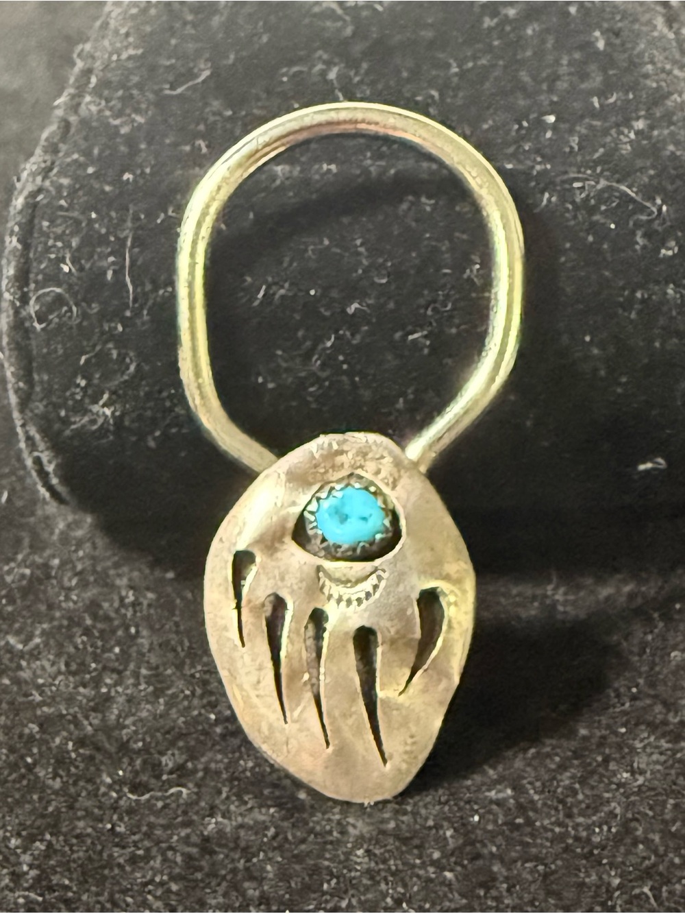 Sterling Silver Turquoise Bear Paw Key Holder